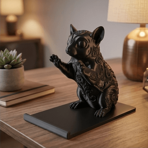Sugar glider Renaissance Portrait Phone Stand (Silky Black) 2