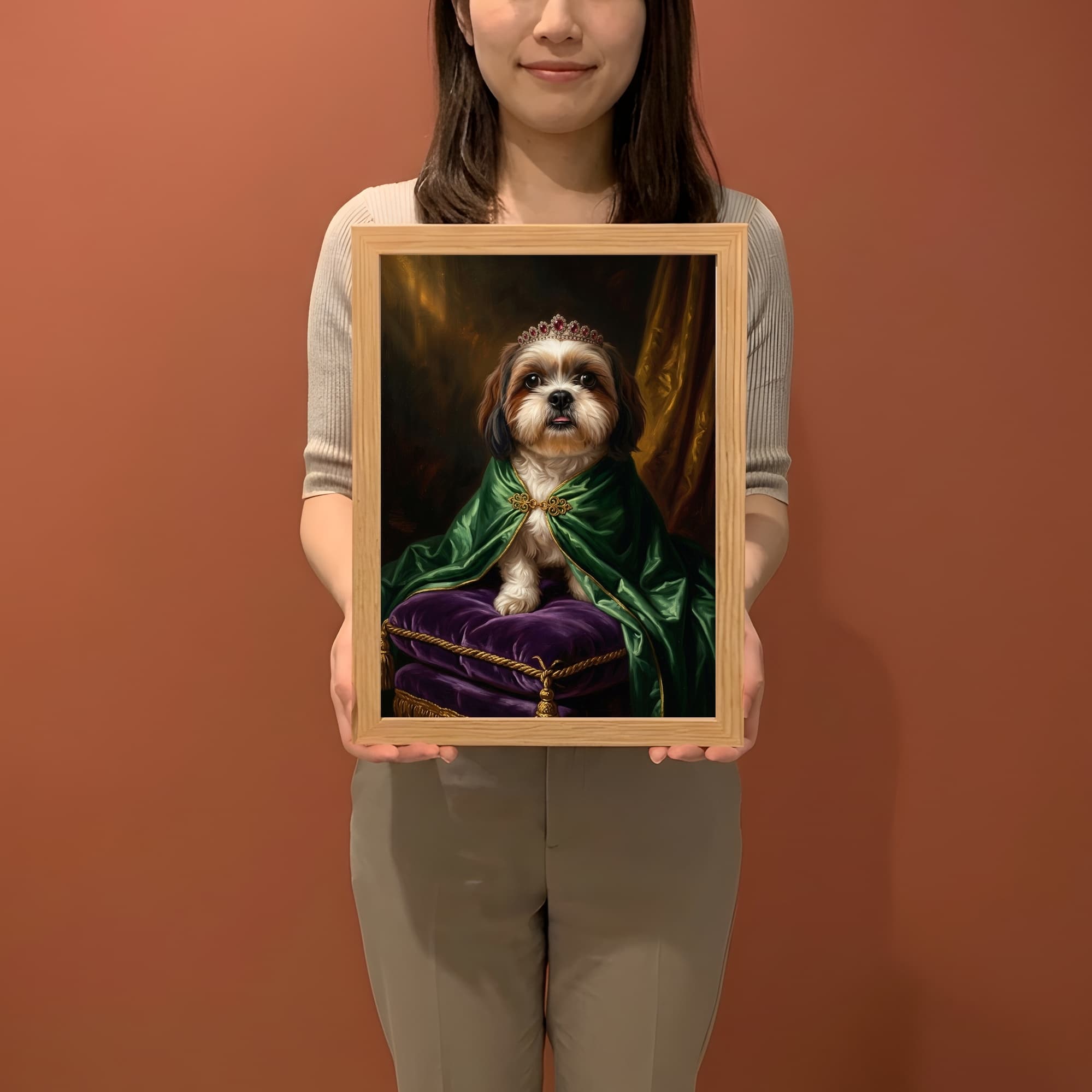 シーズーのルネサンス肖像画額装プリント(A4サイズ) 2