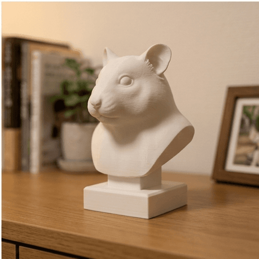 Sapphire hamster Renaissance Portrait Bust Sculpture