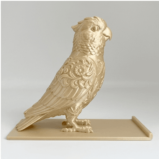 モモイロインコのルネサンス肖像画スマホスタンド(シルクゴールド) 4