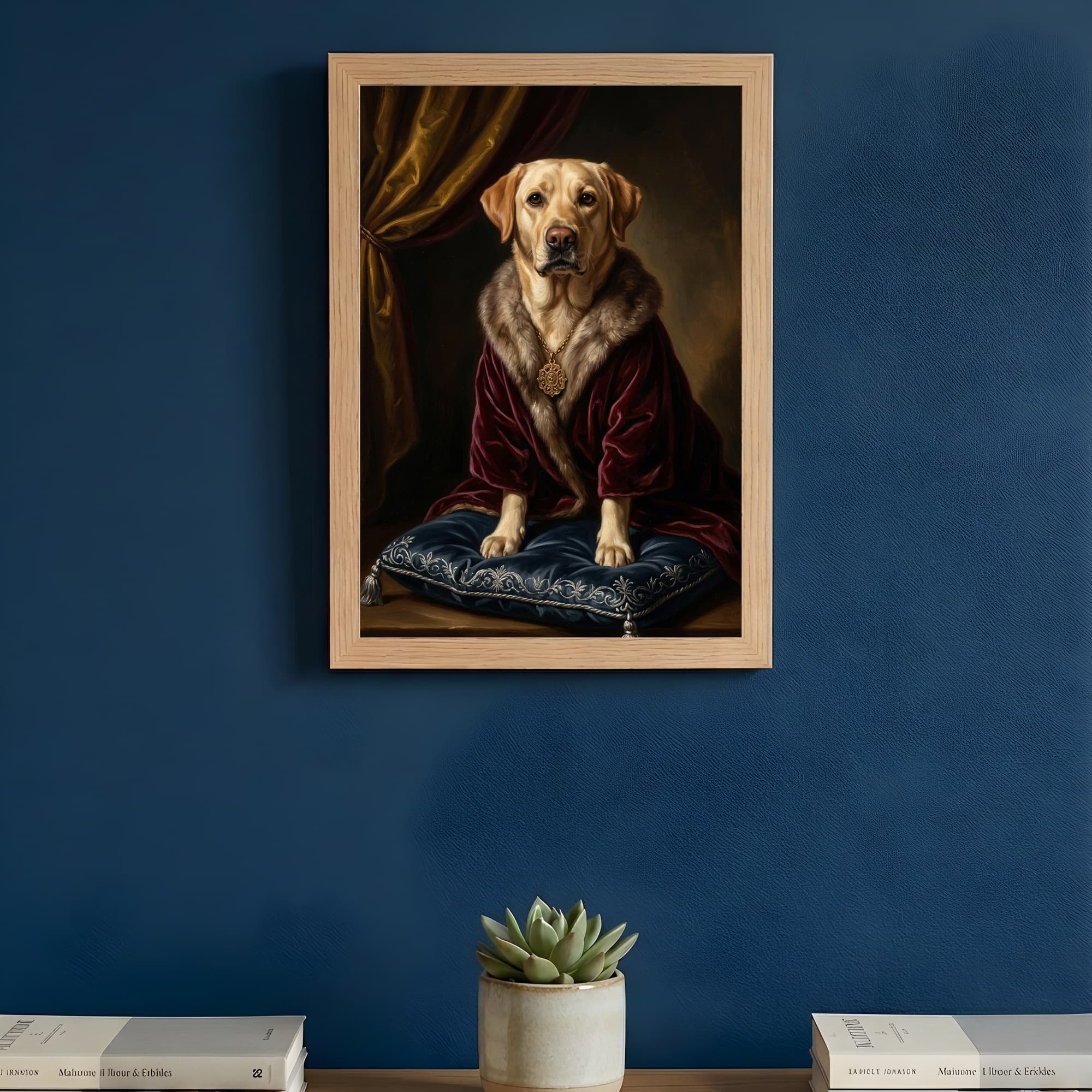 Labrador retriever Renaissance Portrait Framed Art Print (A4) 3