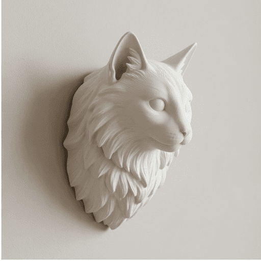 Norwegian Forest cat Renaissance Portrait Wall Relief 2