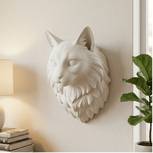 Norwegian Forest cat Renaissance Portrait Wall Relief 3