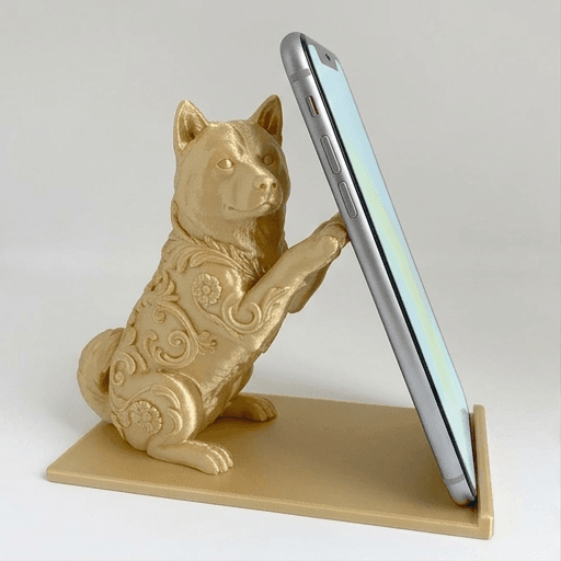 Akita Inu Renaissance Portrait Phone Stand (Silky Gold)