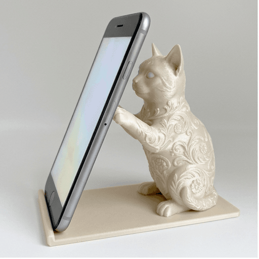 American Shorthair Renaissance Portrait Phone Stand (Pearl White)