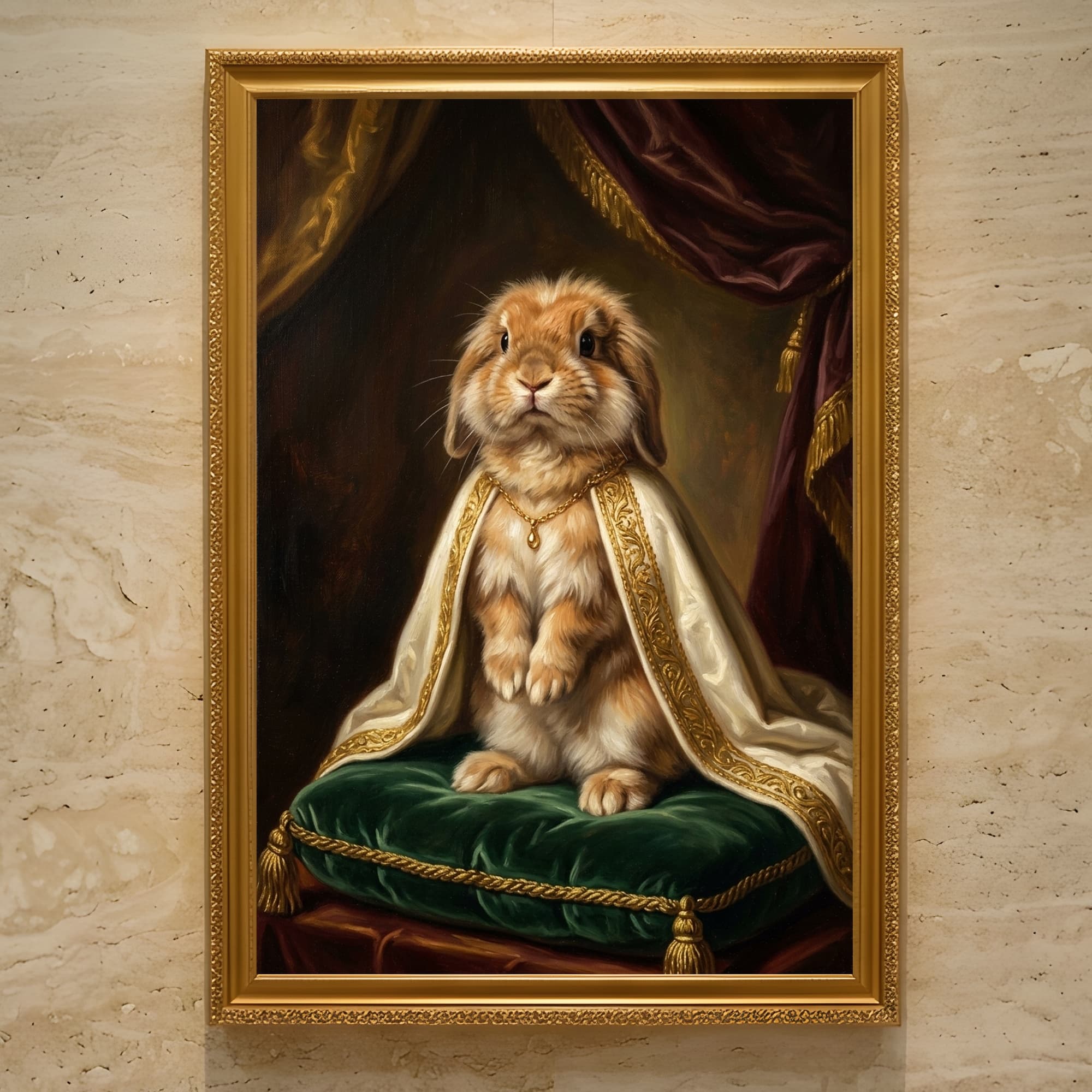 Lionhead Renaissance Portrait Framed Art Print (A3)