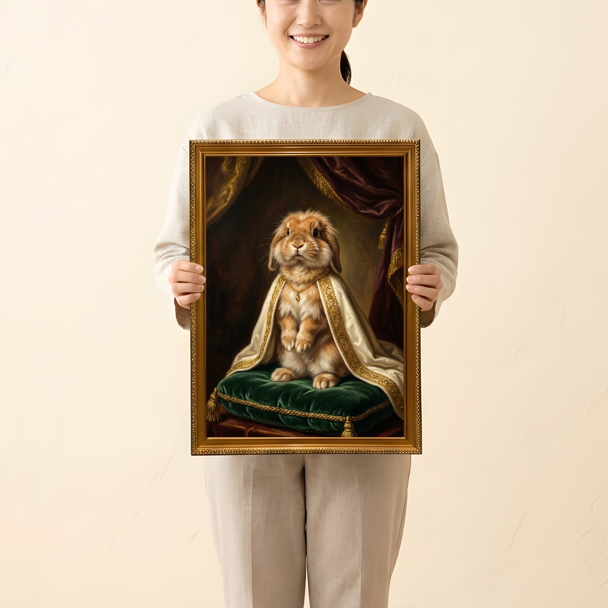 Lionhead Renaissance Portrait Framed Art Print (A3) 2