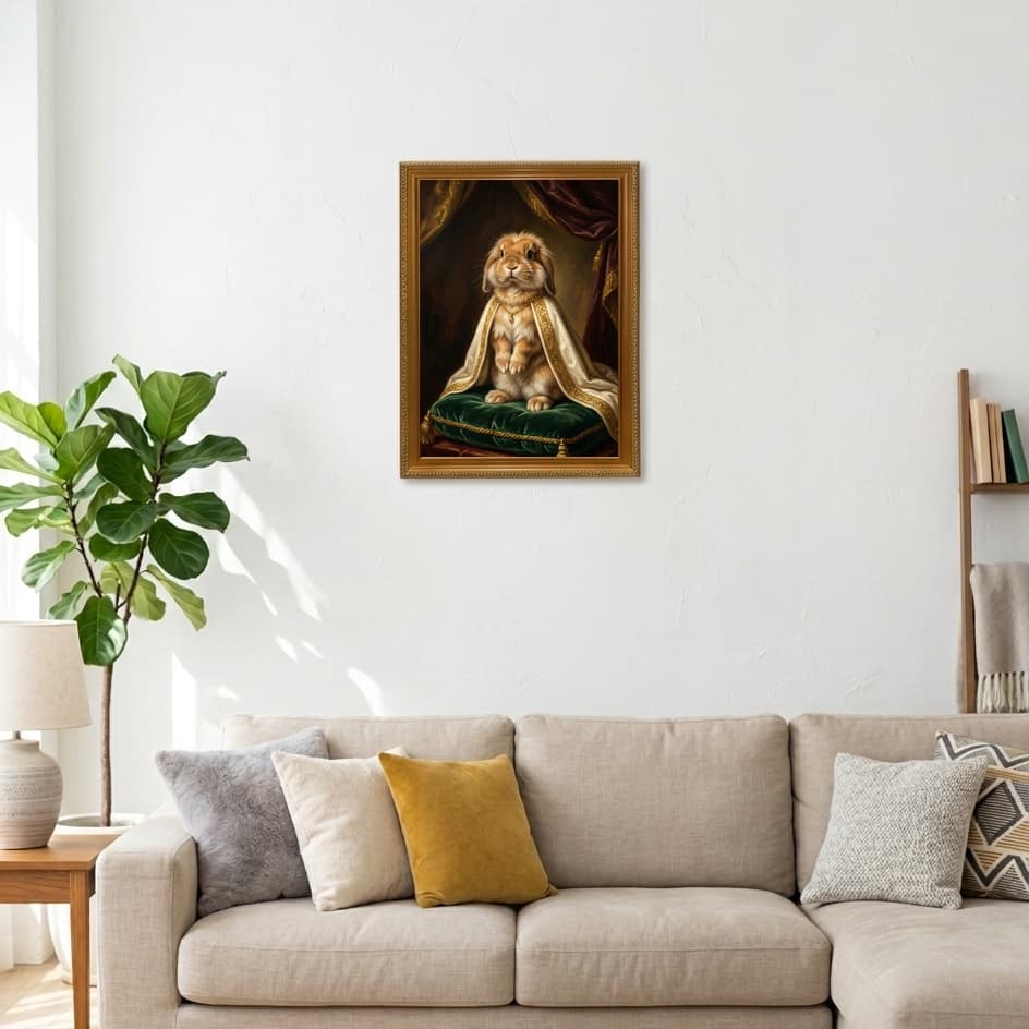 Lionhead Renaissance Portrait Framed Art Print (A3) 3