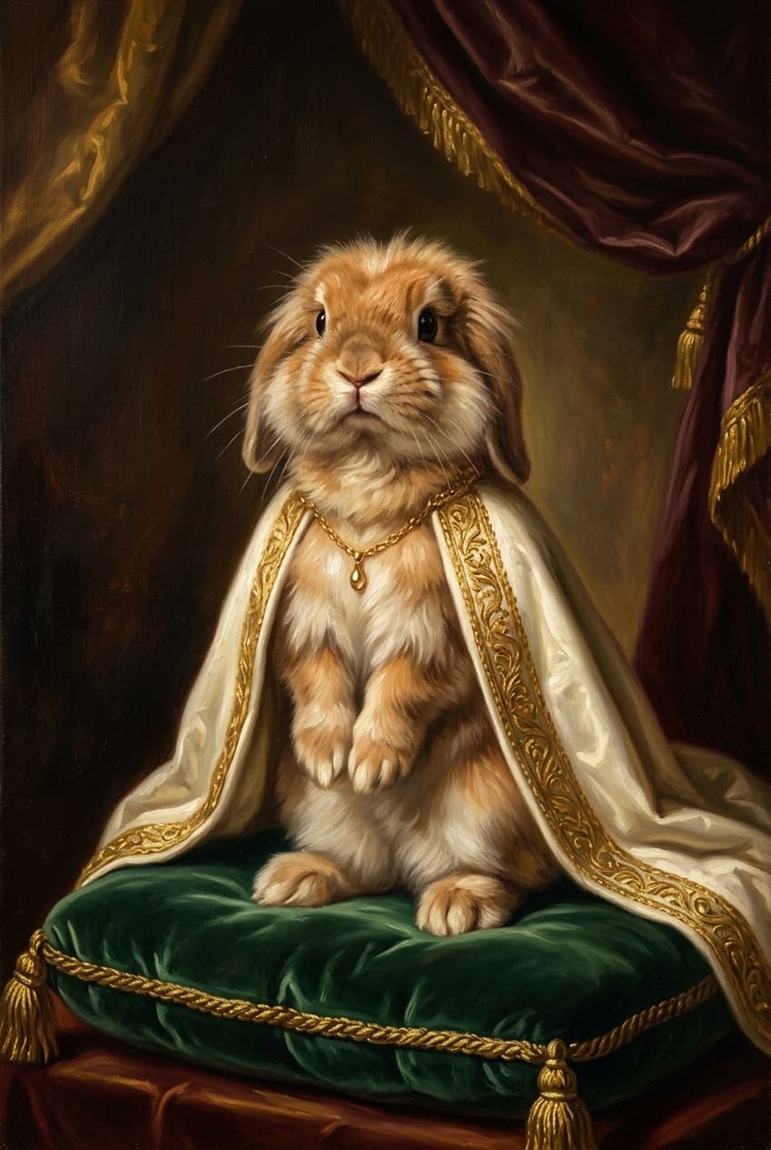 Lionhead Renaissance Portrait Framed Art Print (A3) 4