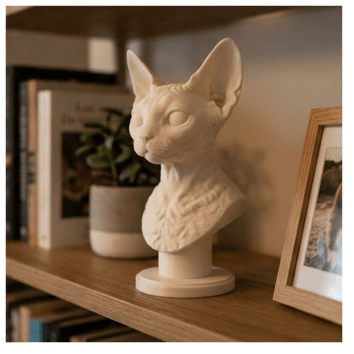 Devon Rex Renaissance Portrait Bust Sculpture