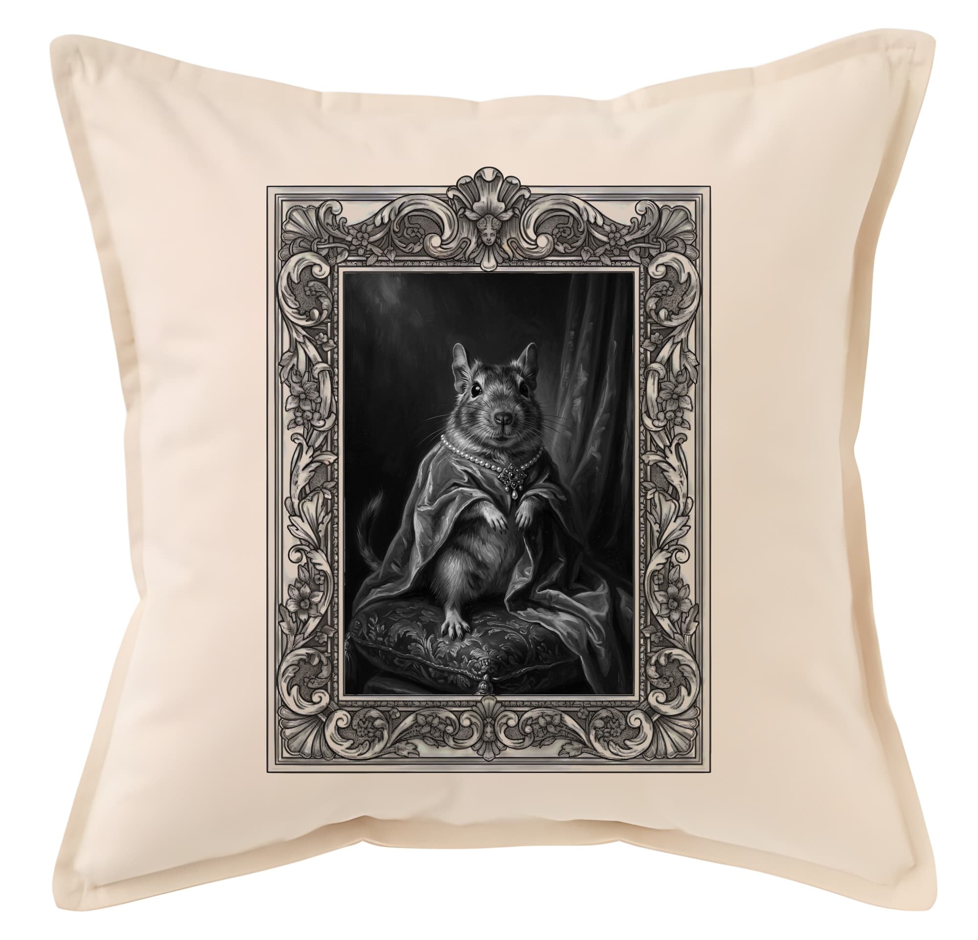 Degu Renaissance Portrait Throw Cushion (Framed Design)