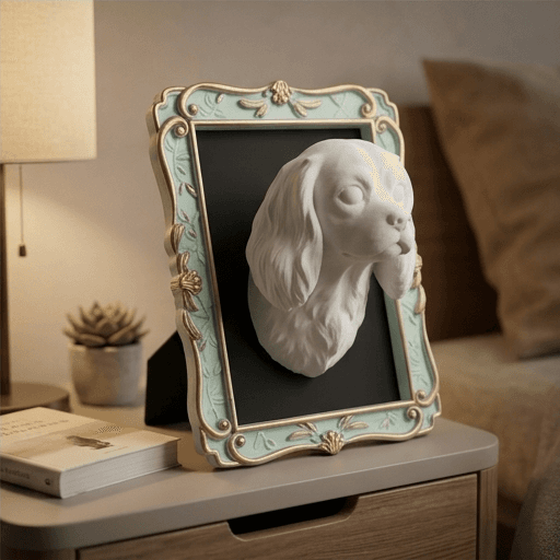 Cavalier King Charles spaniel Renaissance Portrait Wall Relief