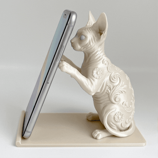 Sphynx Renaissance Portrait Phone Stand (Pearl White)