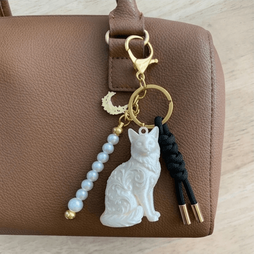 Somali Renaissance Portrait Keychain (Pearl White) 3