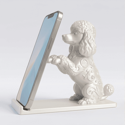 toy poodle Renaissance Portrait Phone Stand (Pearl White)