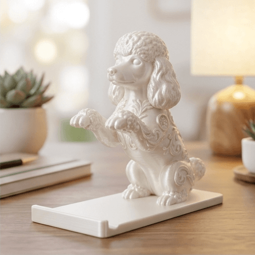 toy poodle Renaissance Portrait Phone Stand (Pearl White) 2