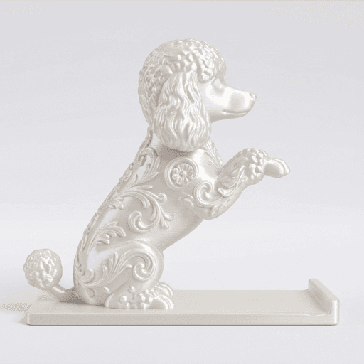 toy poodle Renaissance Portrait Phone Stand (Pearl White) 4