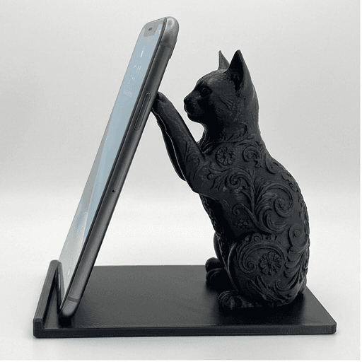 オシキャットのルネサンス肖像画スマホスタンド(シルクブラック)