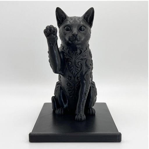 オシキャットのルネサンス肖像画スマホスタンド(シルクブラック) 3