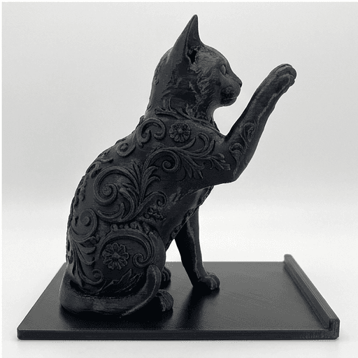 オシキャットのルネサンス肖像画スマホスタンド(シルクブラック) 4