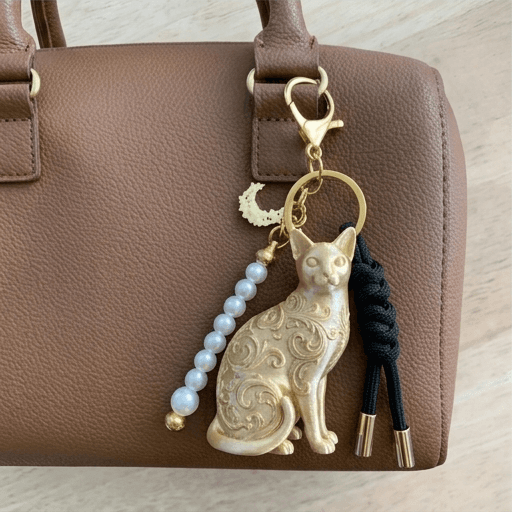 Tonkinese Renaissance Portrait Keychain (Silky Gold) 3