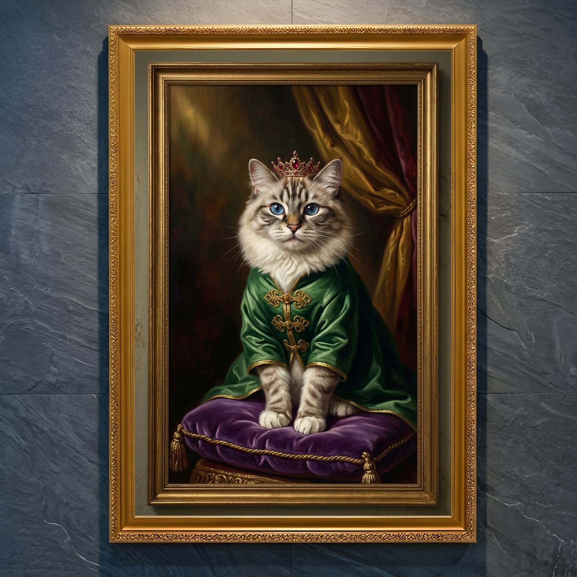バーマンのルネサンス肖像画額装プリント(A4金縁)