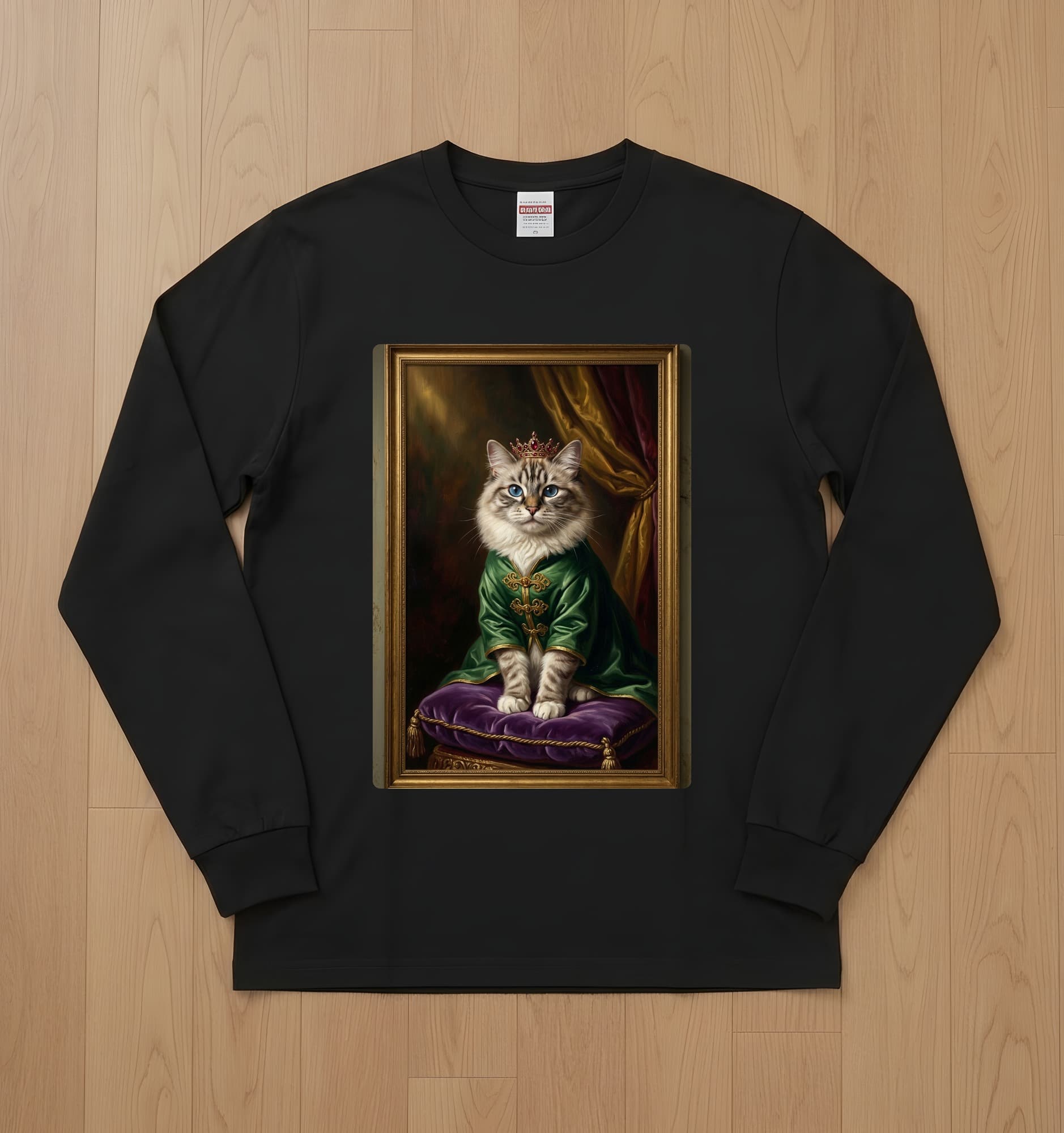 Birman Renaissance Portrait Long Sleeve T-Shirt (Black)