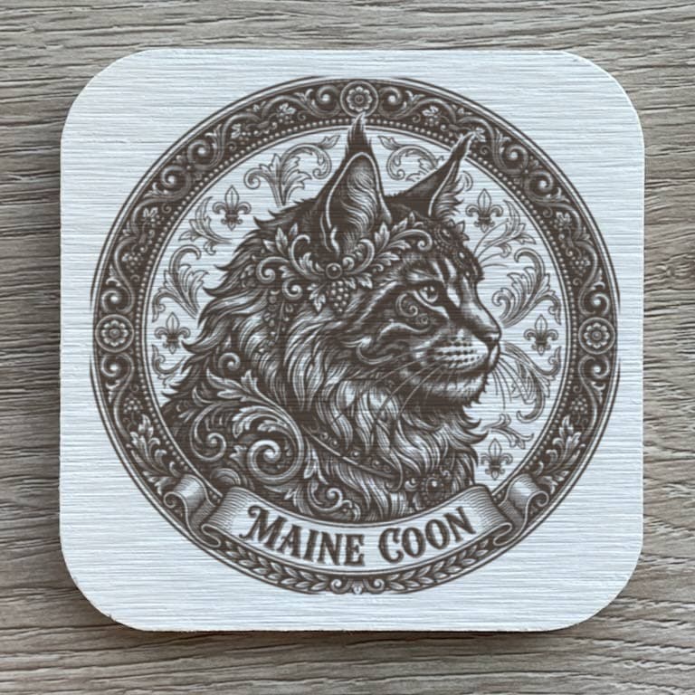 Maine Coon Renaissance Portrait Coaster Set