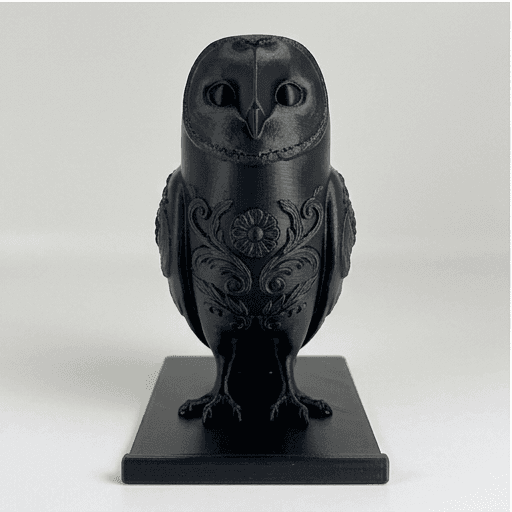 メンフクロウのルネサンス肖像画スマホスタンド(シルクブラック) 3