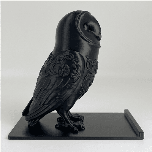 メンフクロウのルネサンス肖像画スマホスタンド(シルクブラック) 4