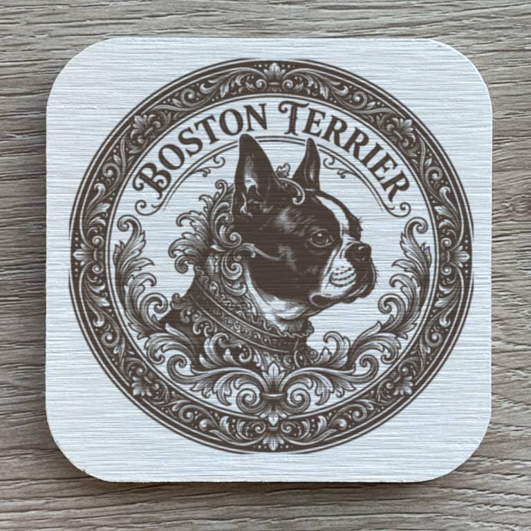 Boston terrier Renaissance Portrait Coaster Set