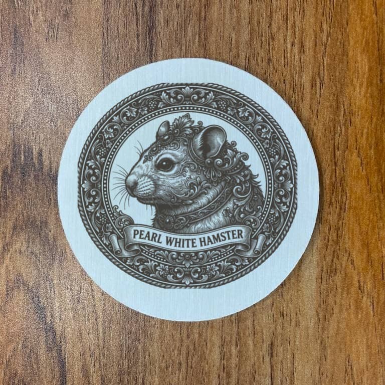 Pearl White hamster Renaissance Portrait Coaster Set 3