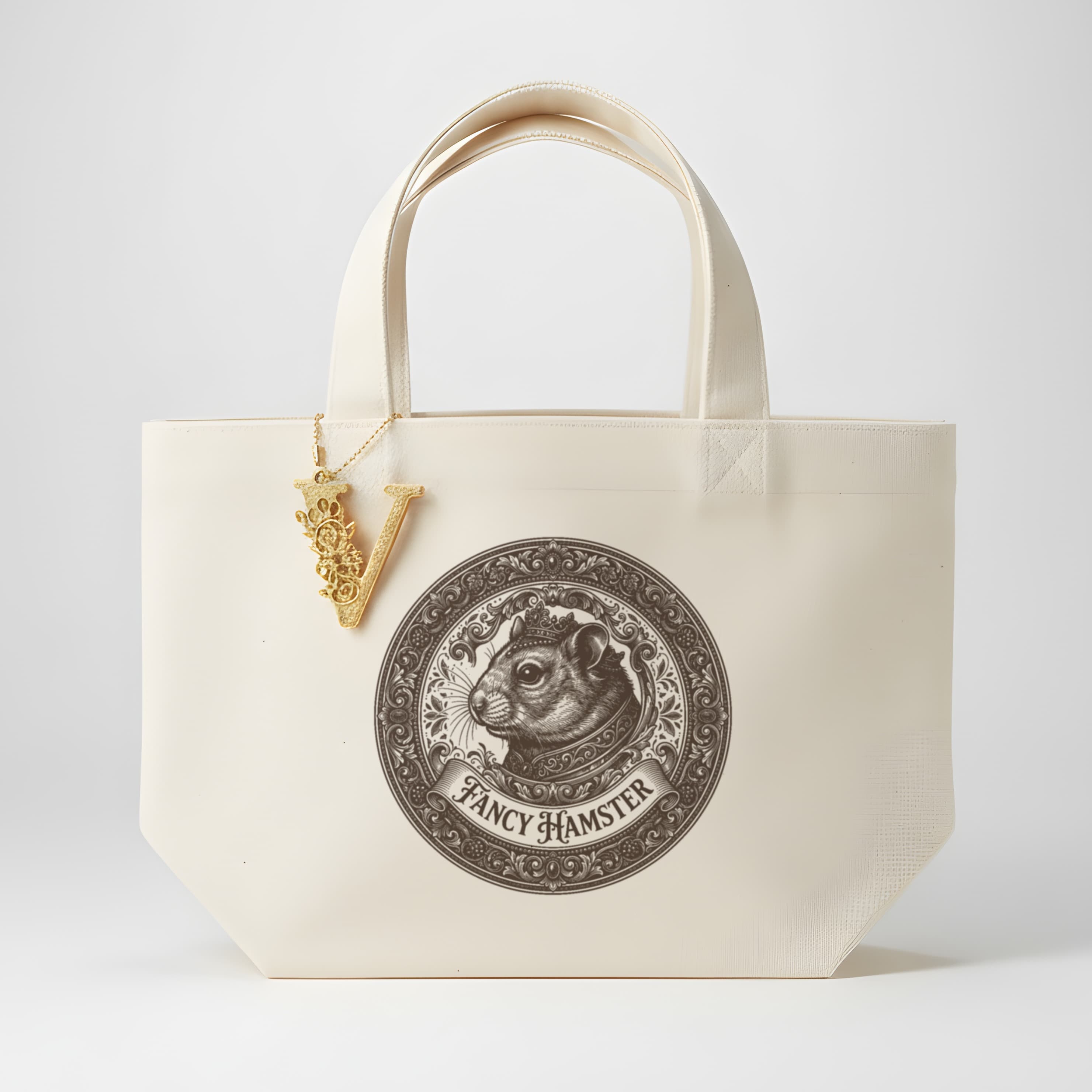 ファンシーハムスターのルネサンス肖像画ミニトートバッグ