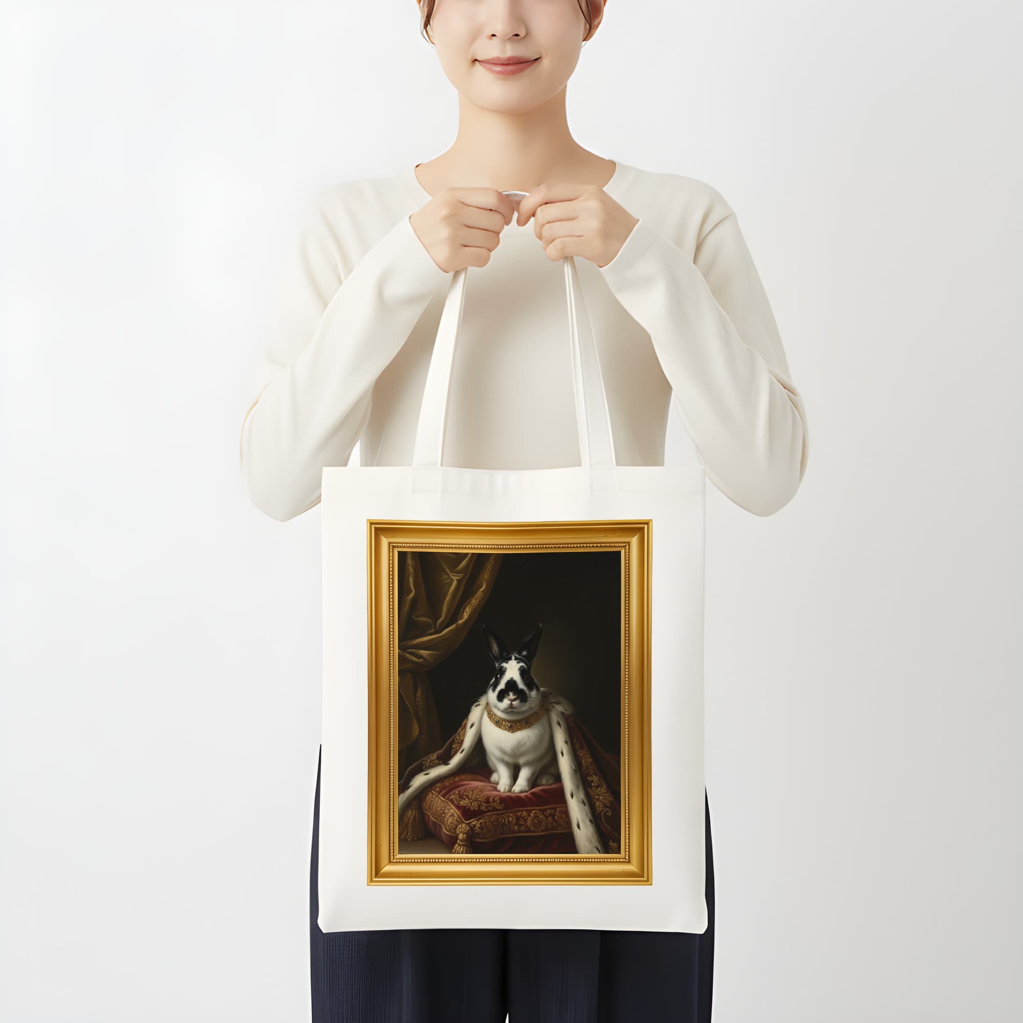 ダッチのルネサンス肖像画トートバッグ(カラープリント・額縁デザインあり) 3