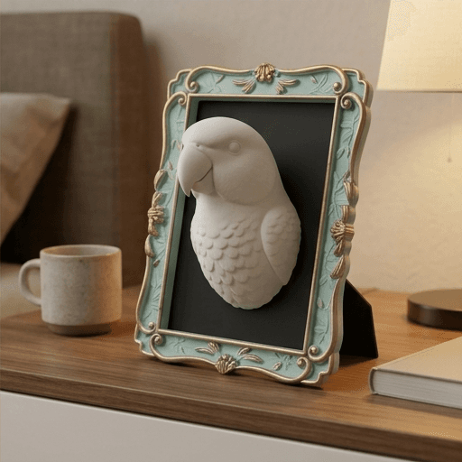 アレクサンドリンインコのルネサンス肖像画壁掛けレリーフ