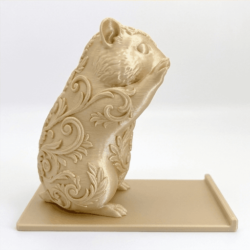 Djungarian hamster Renaissance Portrait Phone Stand (Silky Gold) 4