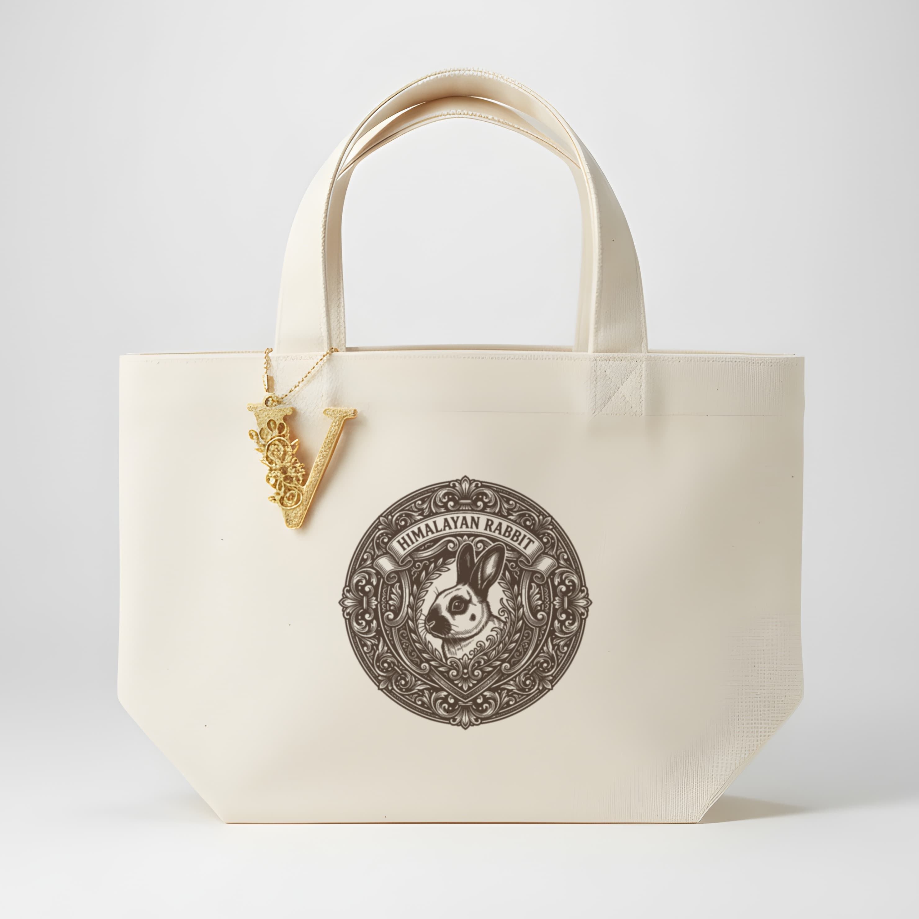 Himalayan rabbit Renaissance Portrait Mini Tote Bag
