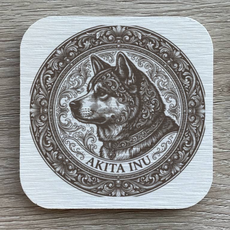 秋田犬のルネサンス肖像画コースターセット