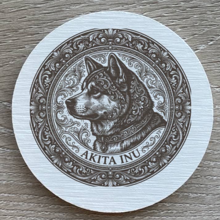 秋田犬のルネサンス肖像画コースターセット 2