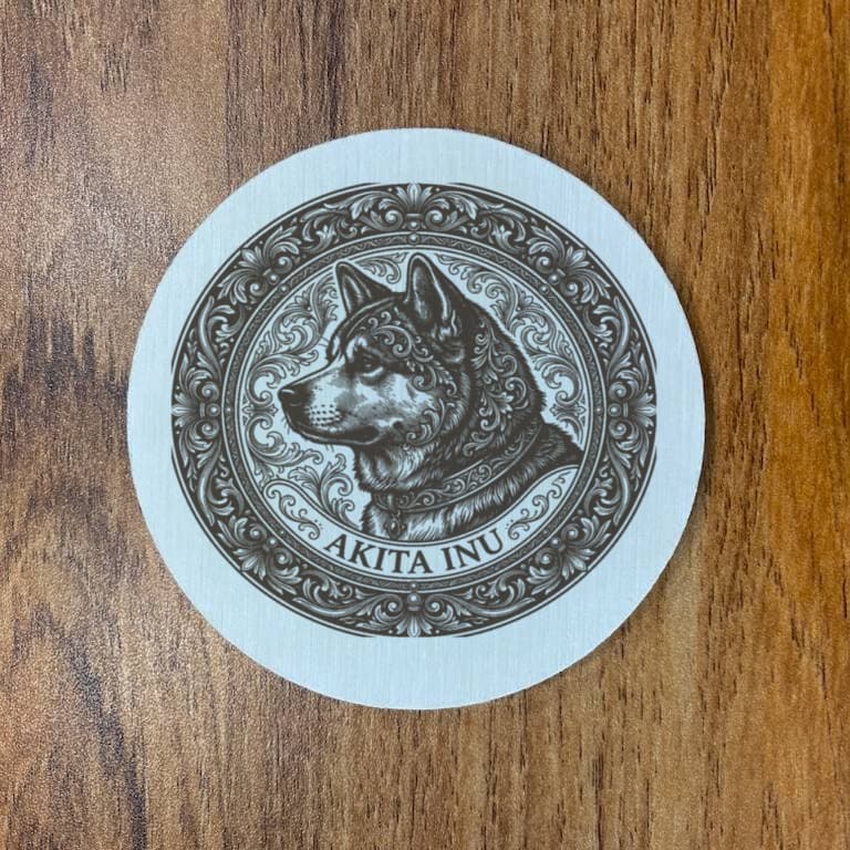 秋田犬のルネサンス肖像画コースターセット 3