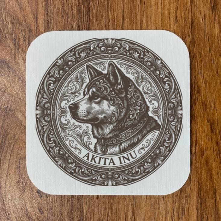 秋田犬のルネサンス肖像画コースターセット 4