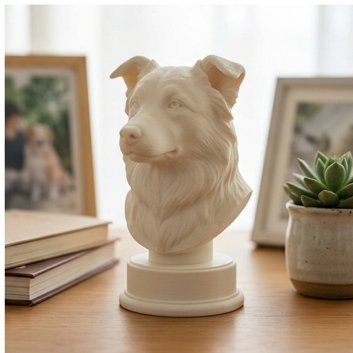 border collie Renaissance Portrait Bust Sculpture