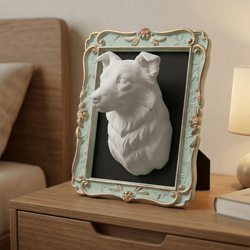 border collie Renaissance Portrait Wall Relief