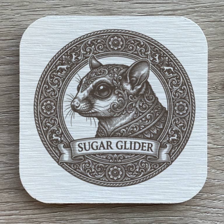 Sugar glider Renaissance Portrait Coaster Set