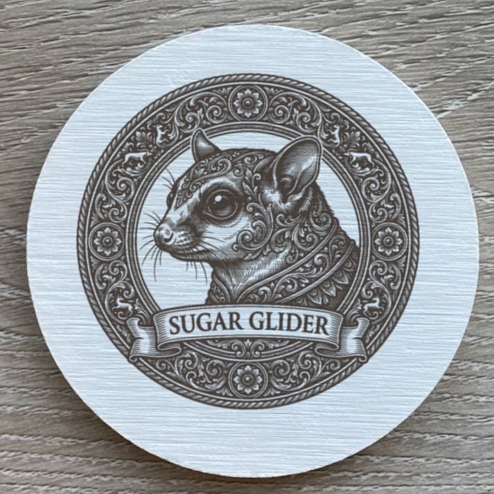 Sugar glider Renaissance Portrait Coaster Set 2