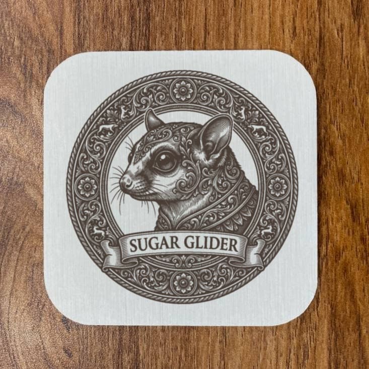 Sugar glider Renaissance Portrait Coaster Set 4