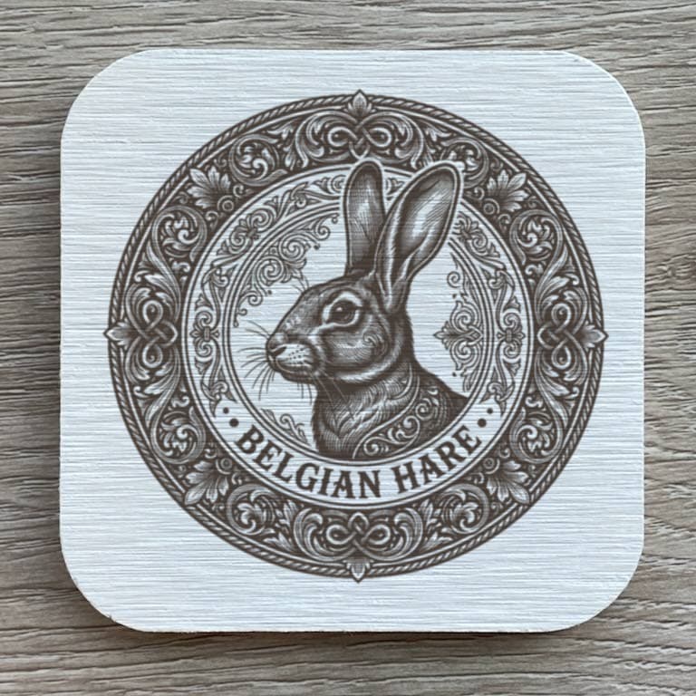 Belgian Hare Renaissance Portrait Coaster Set