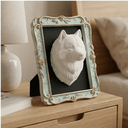 Samoyed Renaissance Portrait Wall Relief