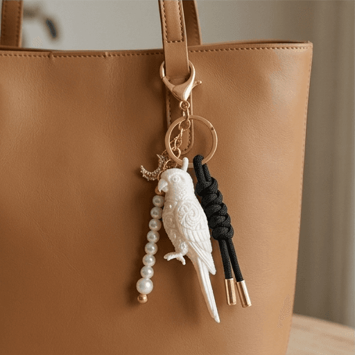 Jenday Conure Renaissance Portrait Keychain (Pearl White) 3