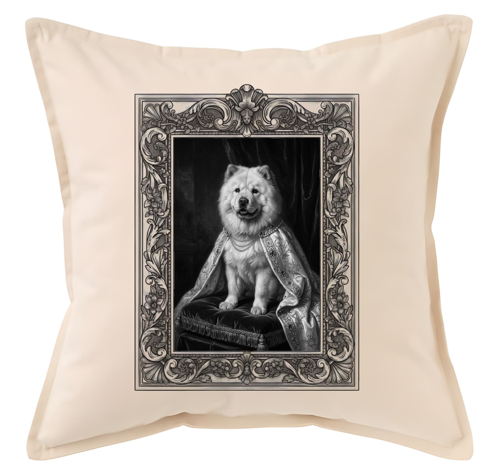 Chow Chow Renaissance Portrait Throw Cushion (Framed Design)